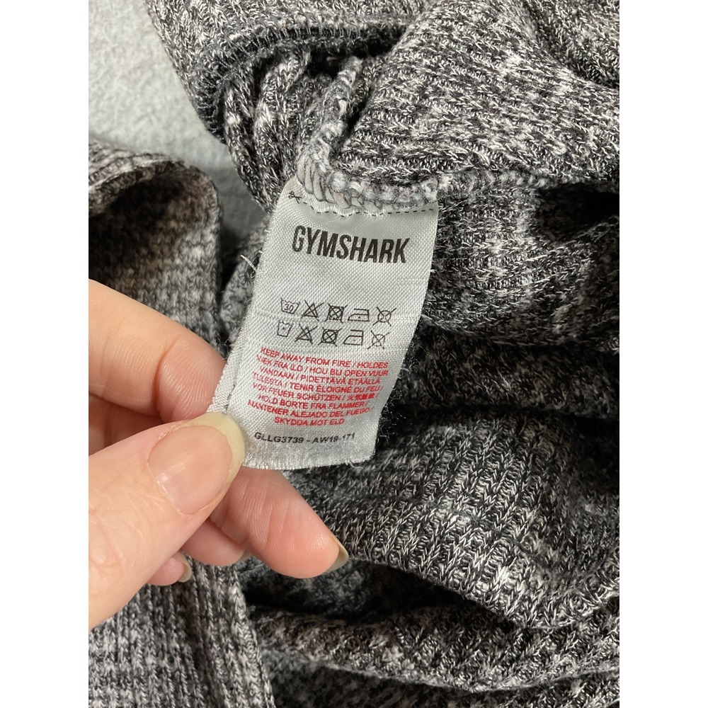 Gymshark Womens Small Charcoal Marl Ribbed Knit Lounge Joggers Gray 2659 - Picture 3 of 7